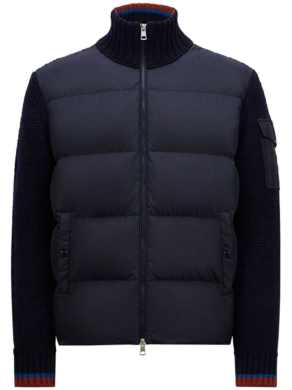 padded zip-up cardigan