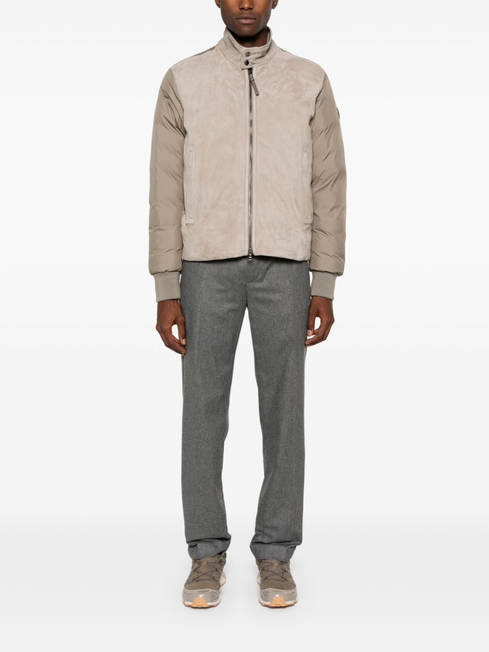 Lountere suede-panel puffer jacket