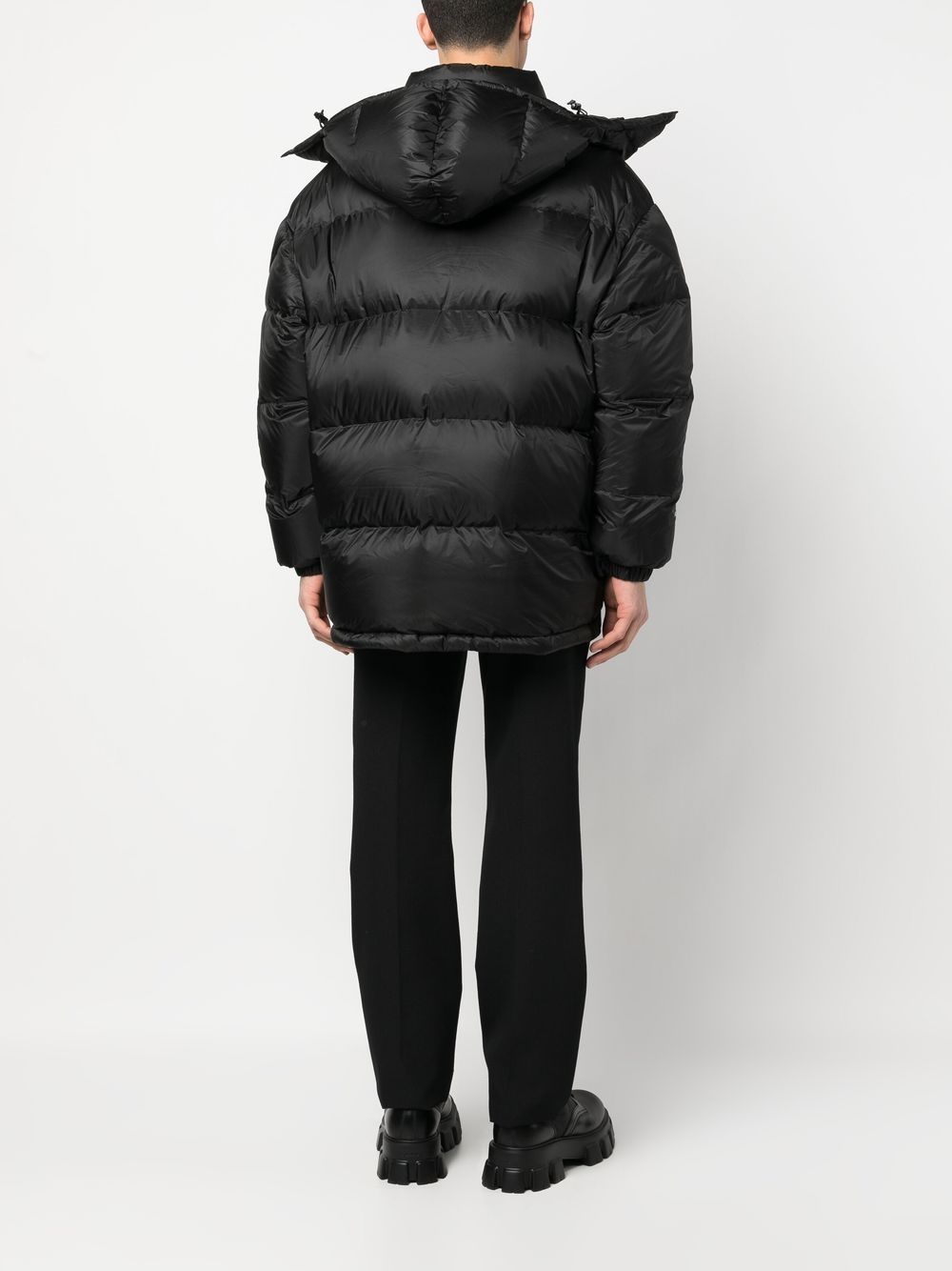 logo-patch padded coat