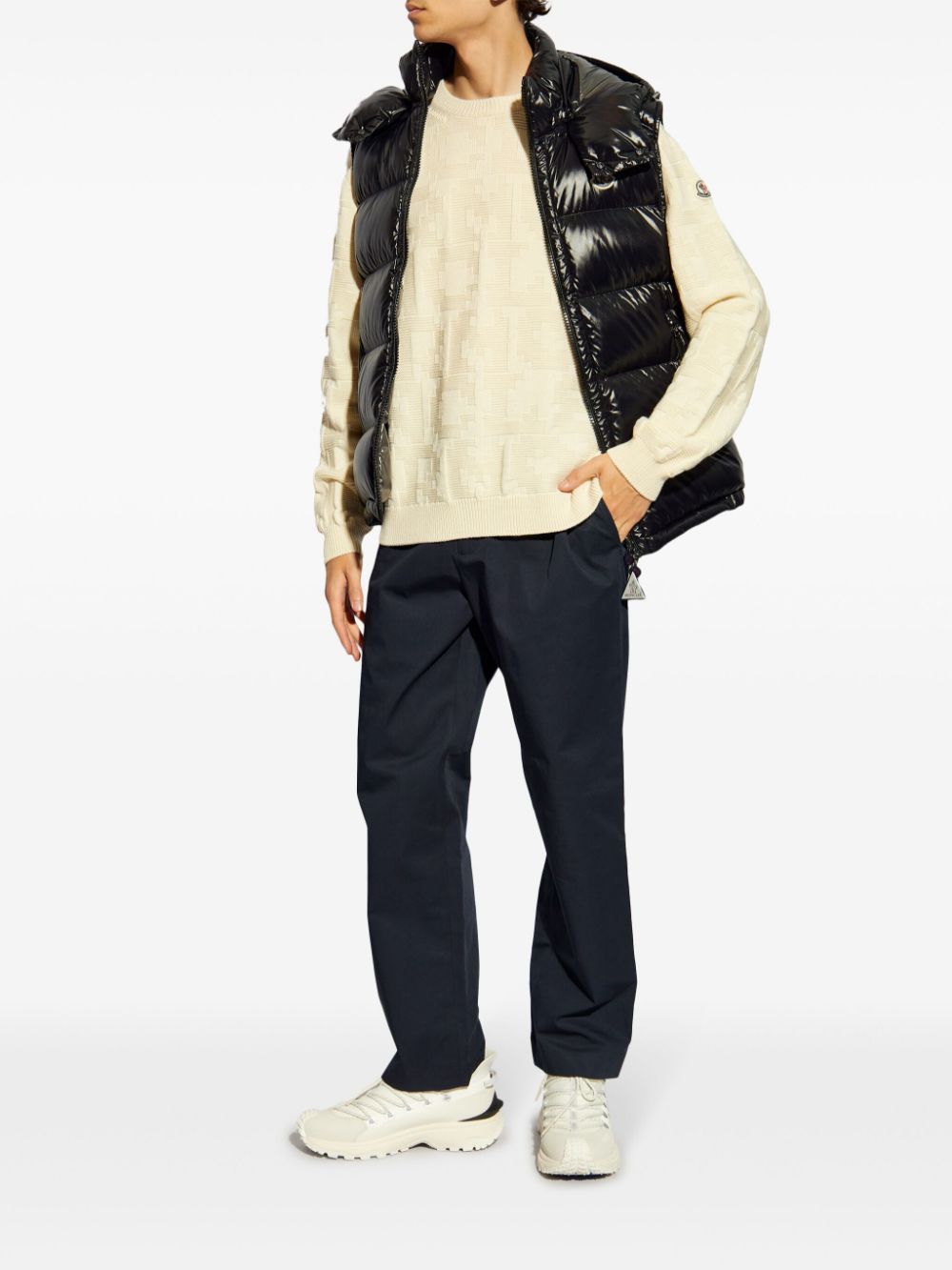 high-shine padded gilet