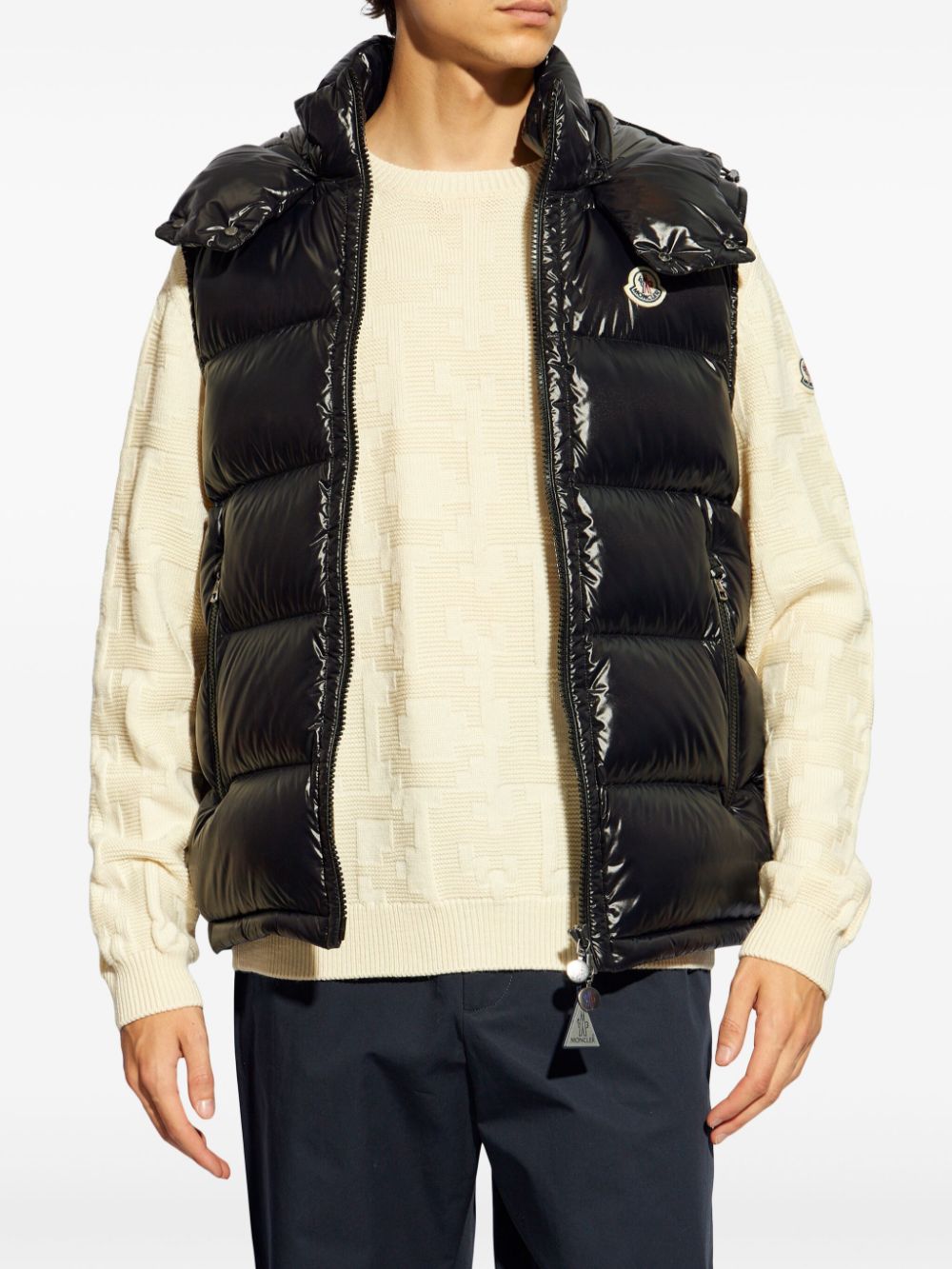 high-shine padded gilet
