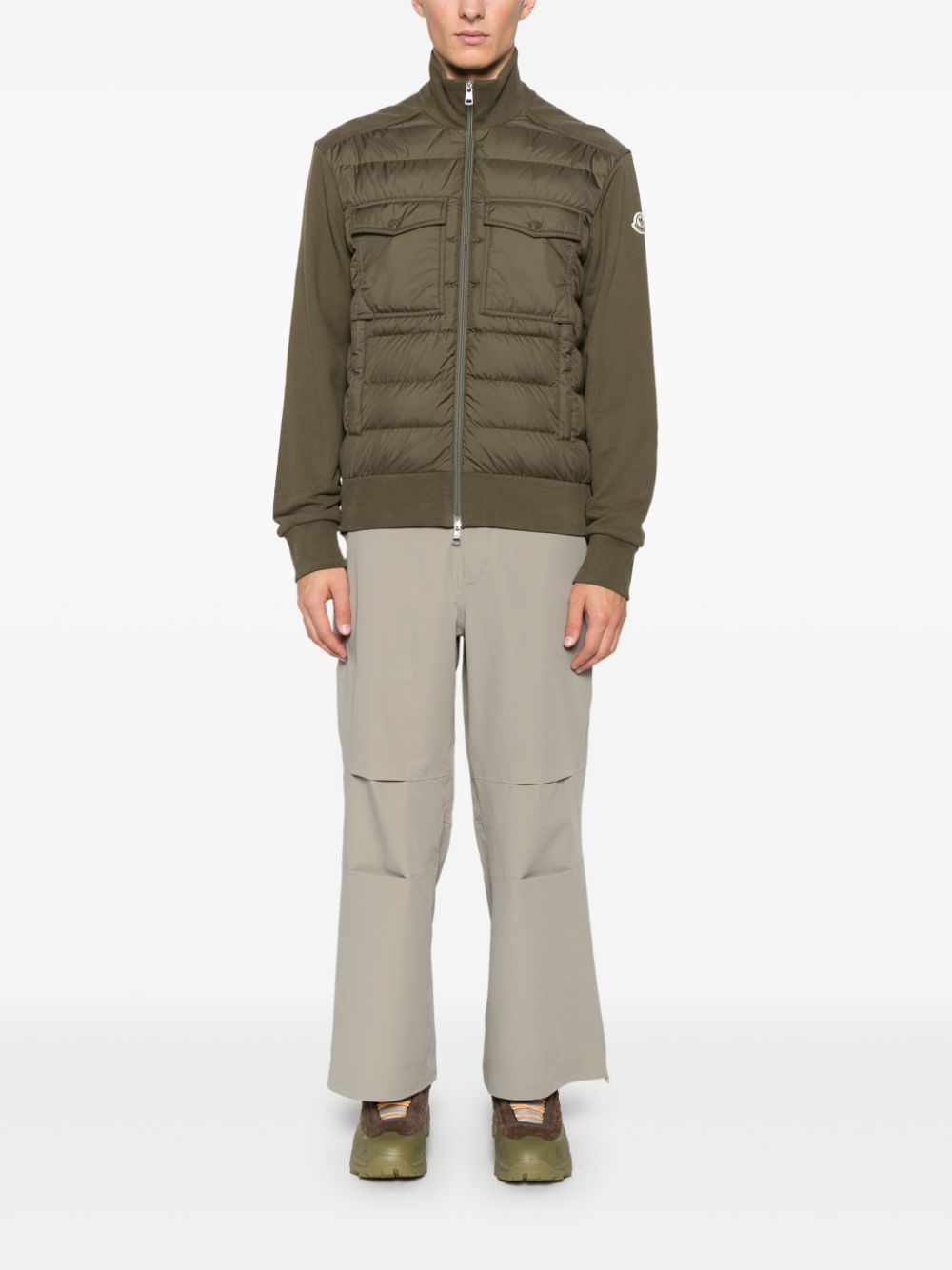 padded zip-up sweatshirt