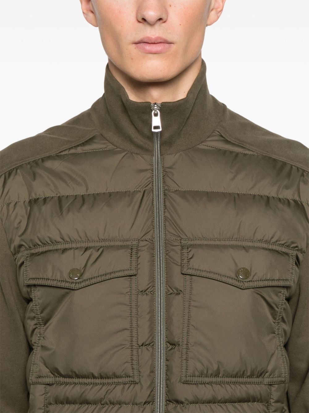padded zip-up sweatshirt