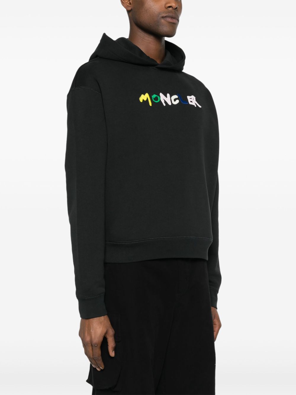 logo-embroidered cotton hoodie