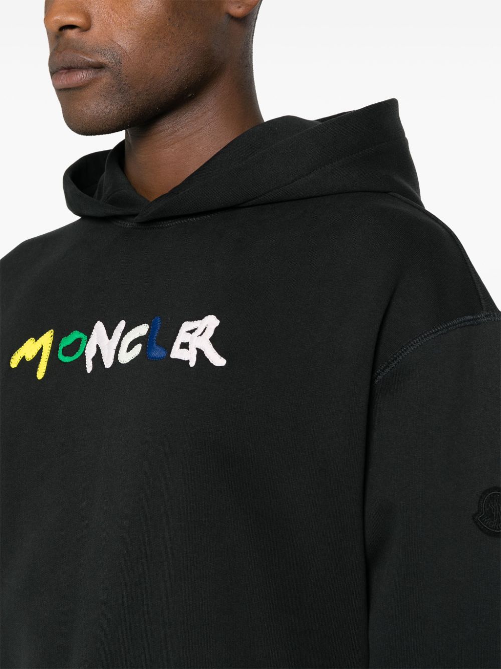 logo-embroidered cotton hoodie