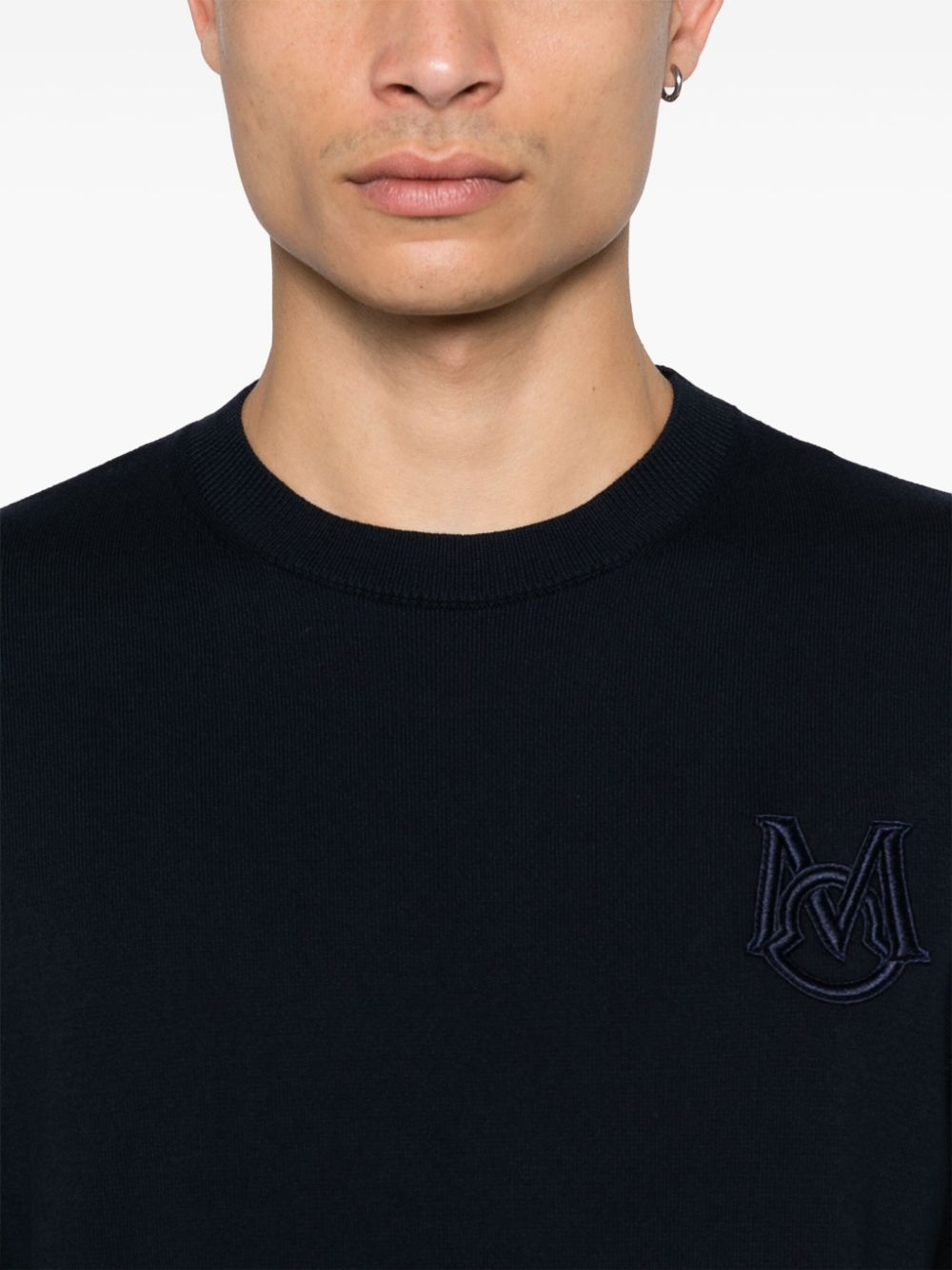 monogram-embroidered cotton jumper