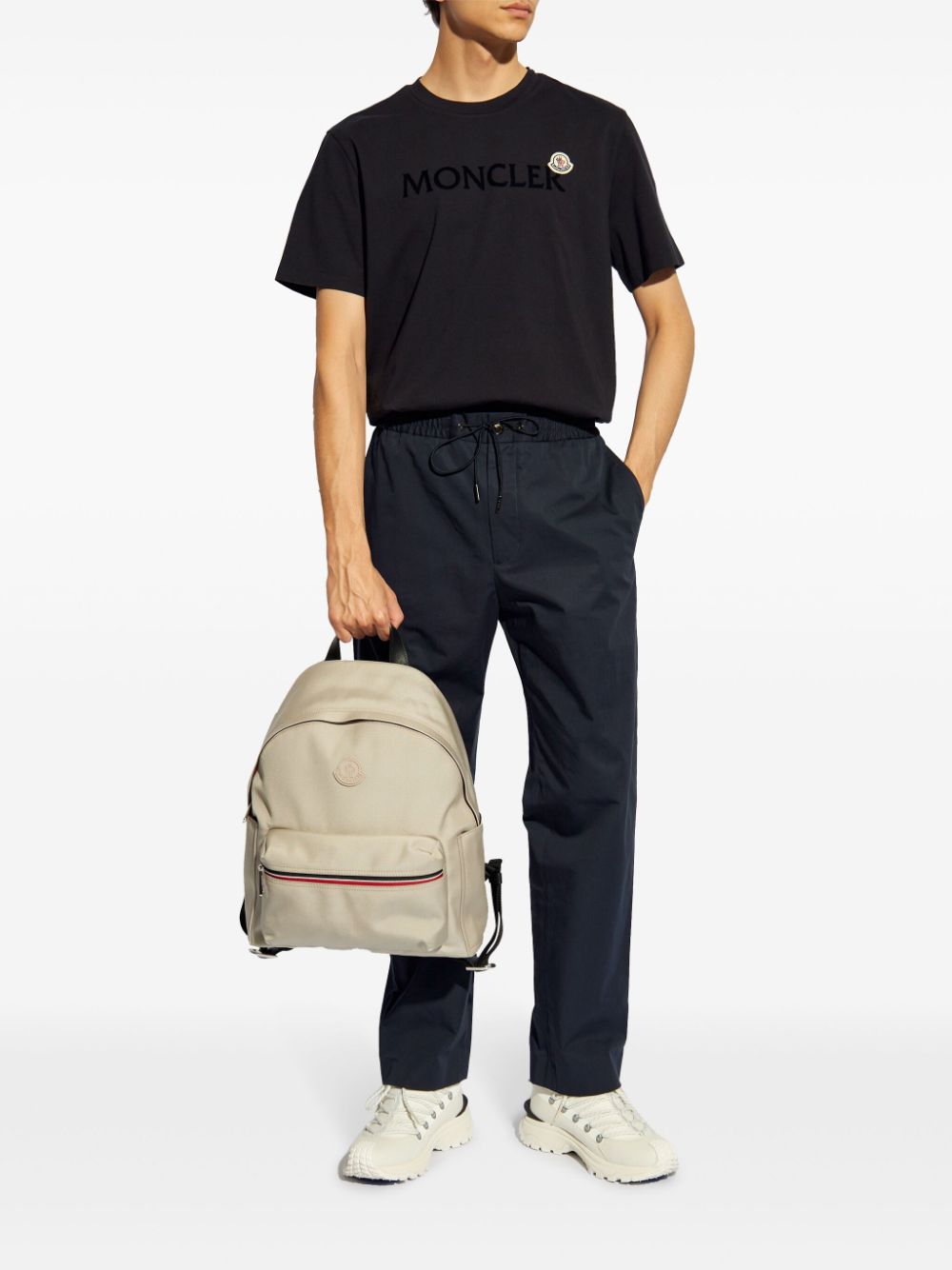 flocked-logo cotton T-shirt