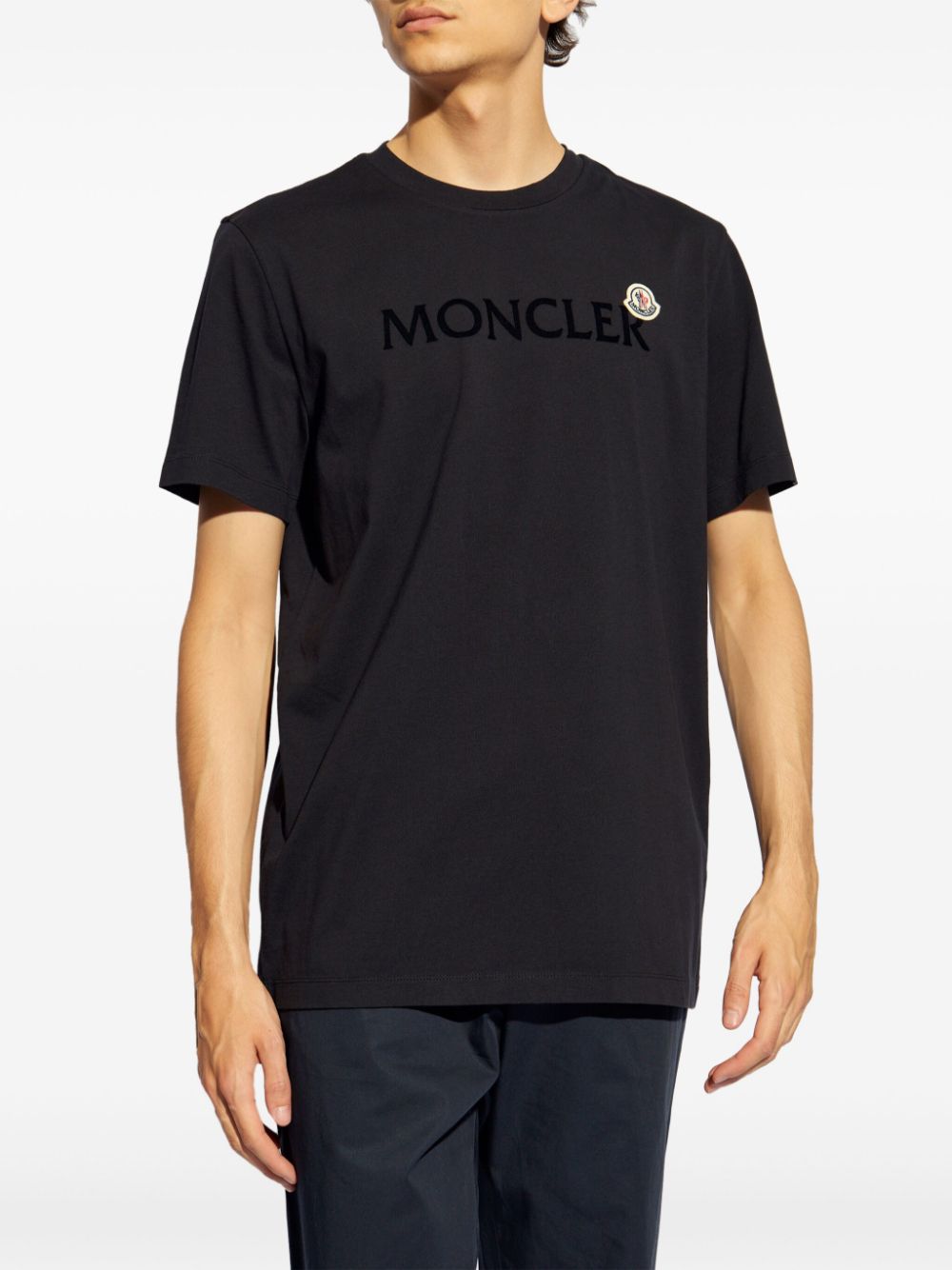 flocked-logo cotton T-shirt