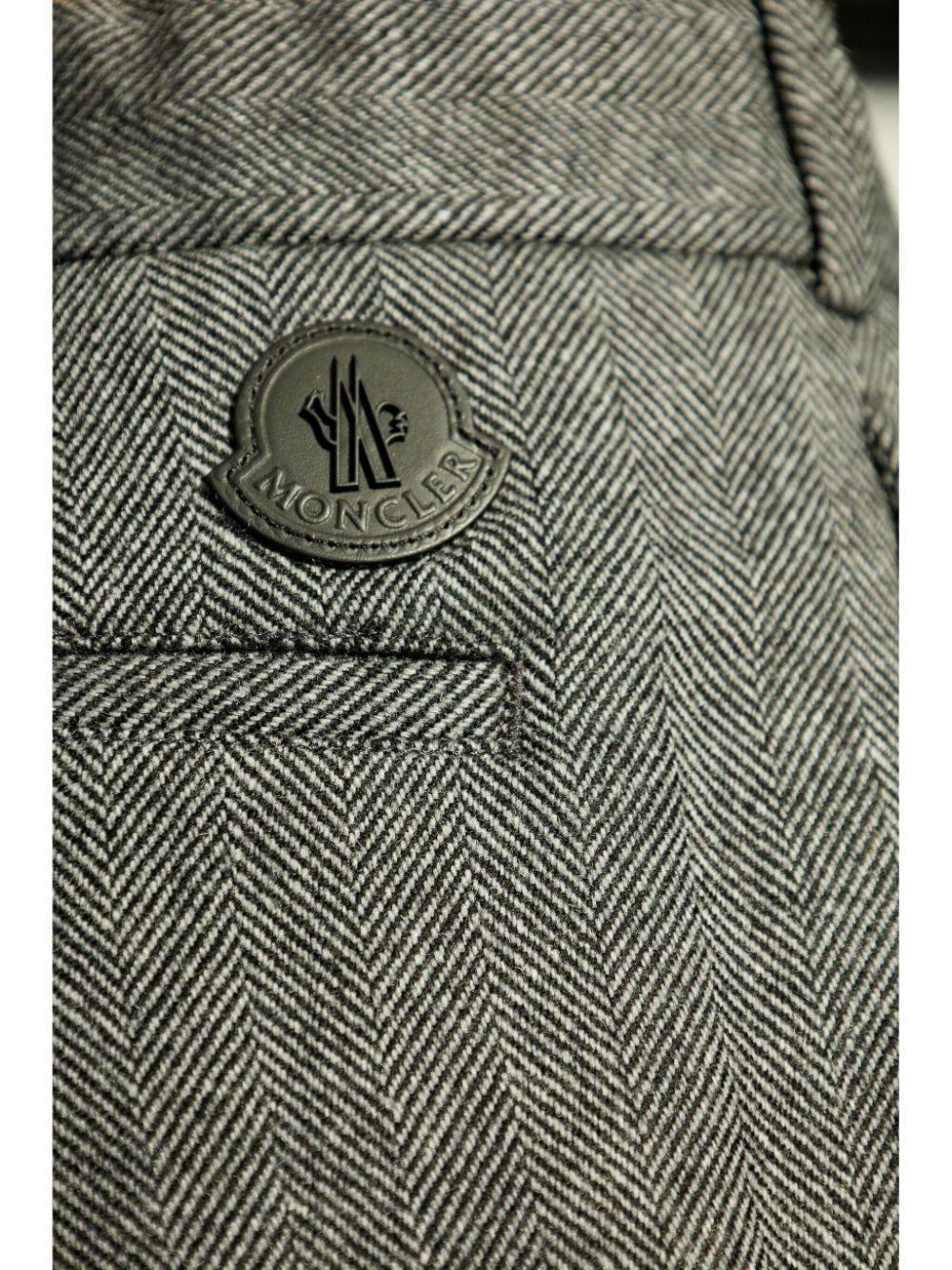 herringbone pattern tailored trousers