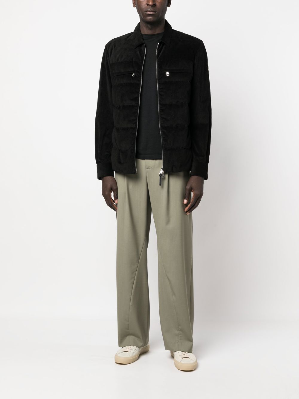 veste bomber matelassée en velours côtelé