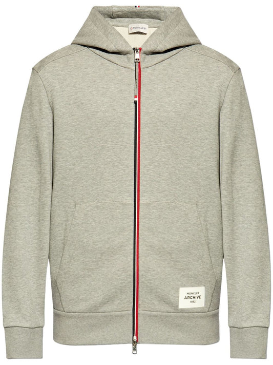 logo-appliqué zipped hoodie