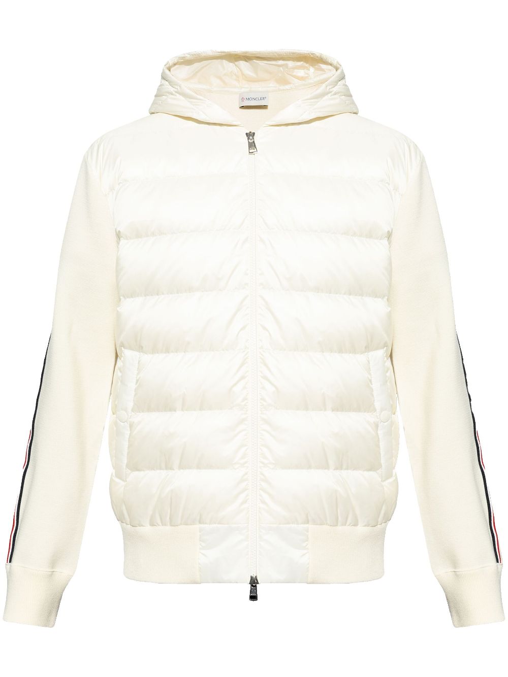 padded-panel virgin wool hoodie