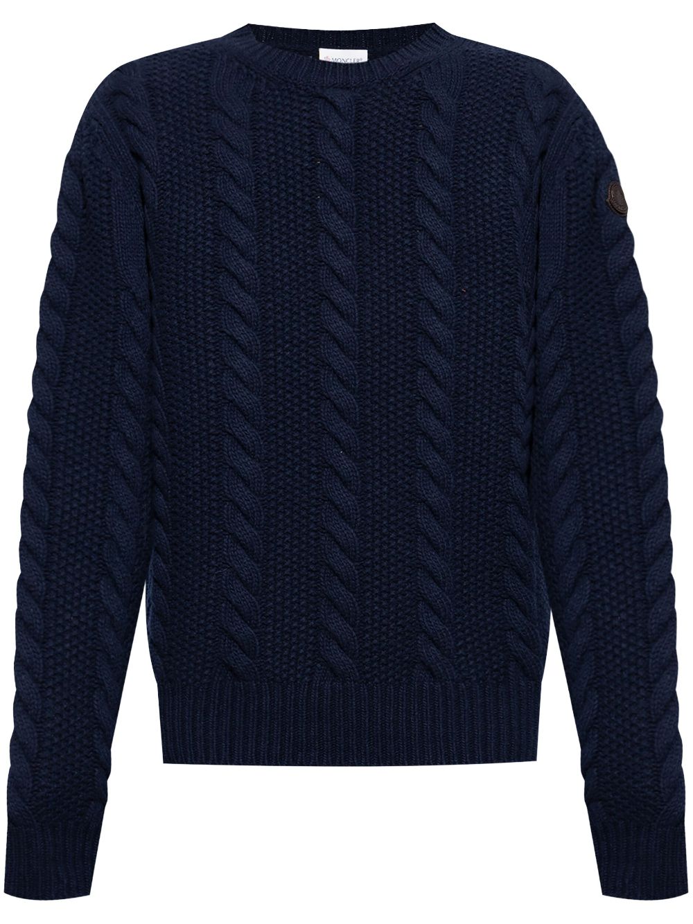 pull en maille torsadée avec patch logo