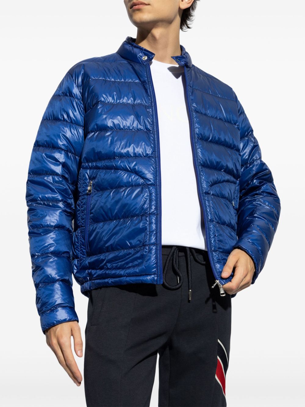 metallic finish down jacket