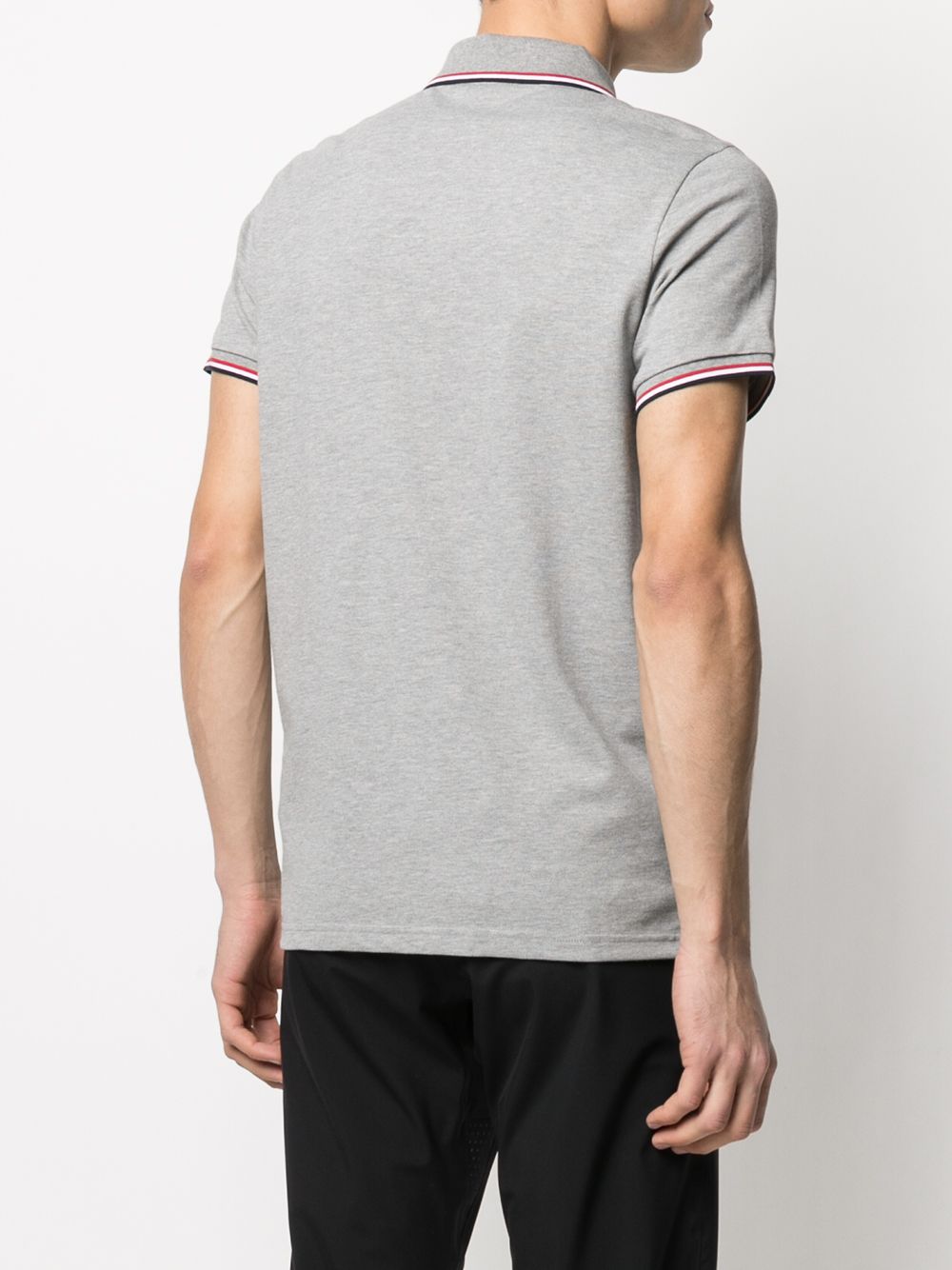 tricolour-trim piqué polo shirt