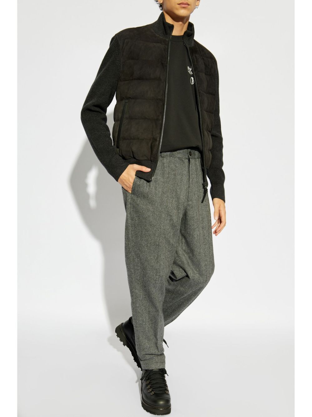 panelled cardigan