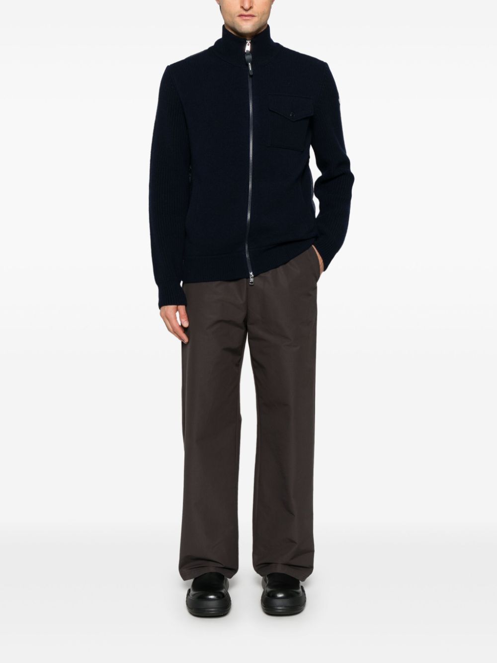 zip-up cardigan
