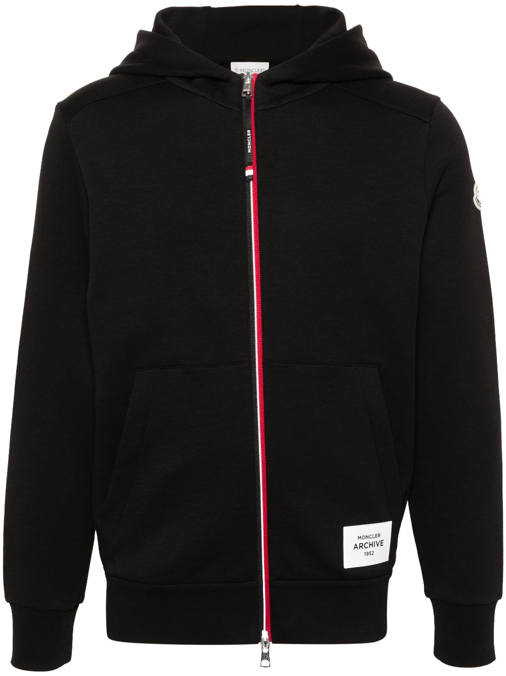Sweat à capuche zippé avec logo appliqué