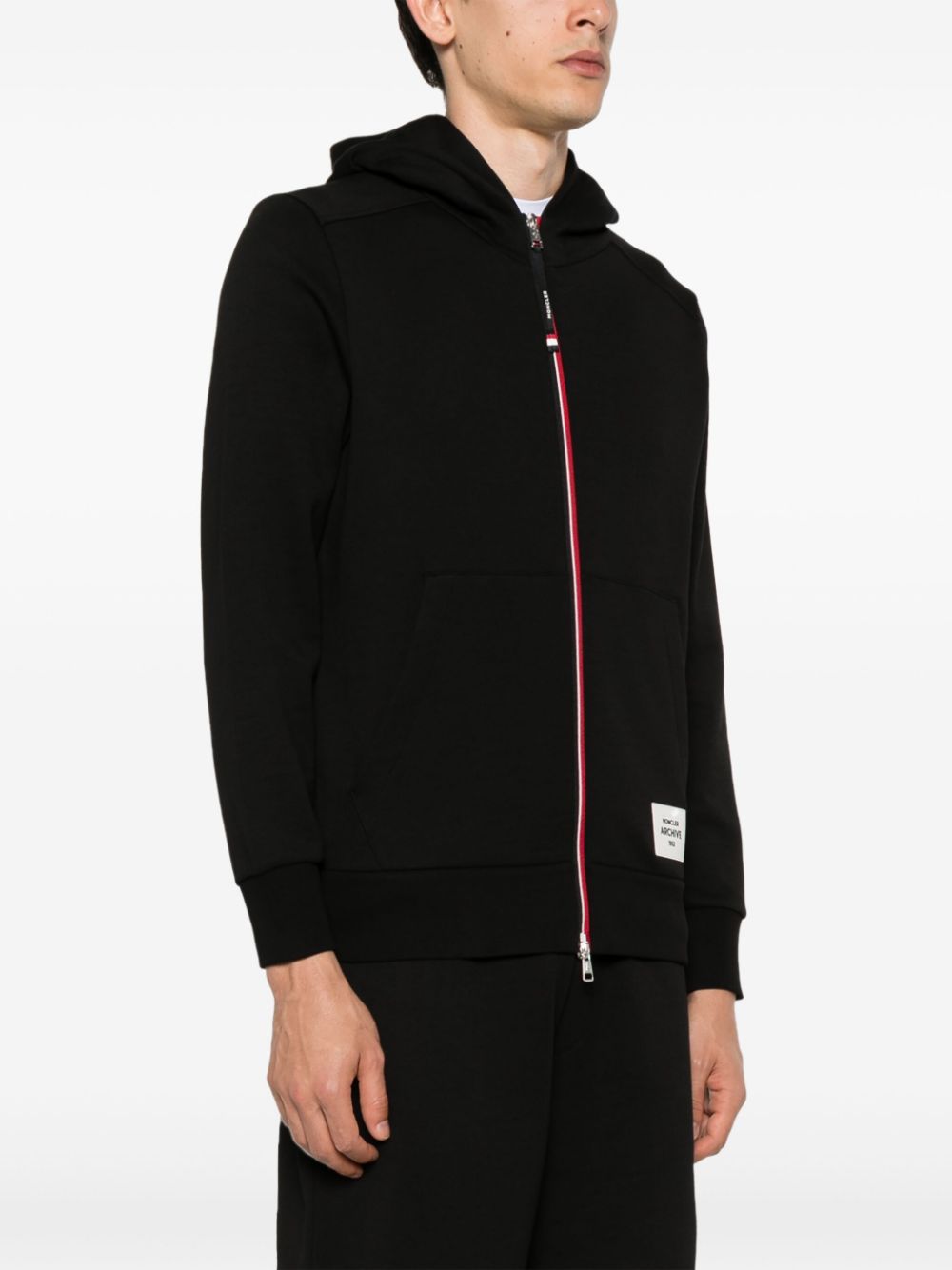 Sweat à capuche zippé avec logo appliqué