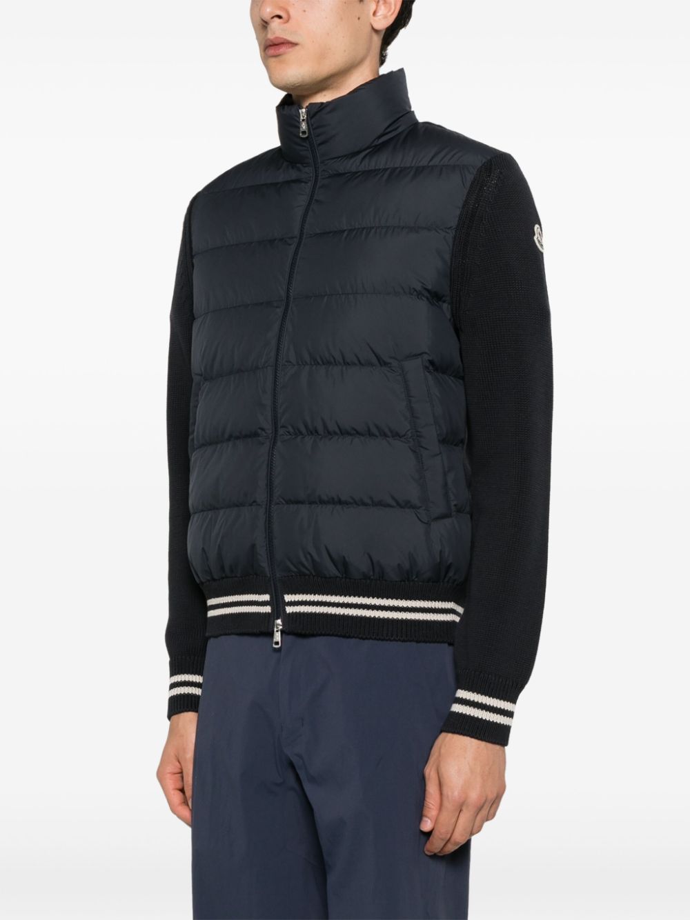 veste matelassée à empiècements tricotés
