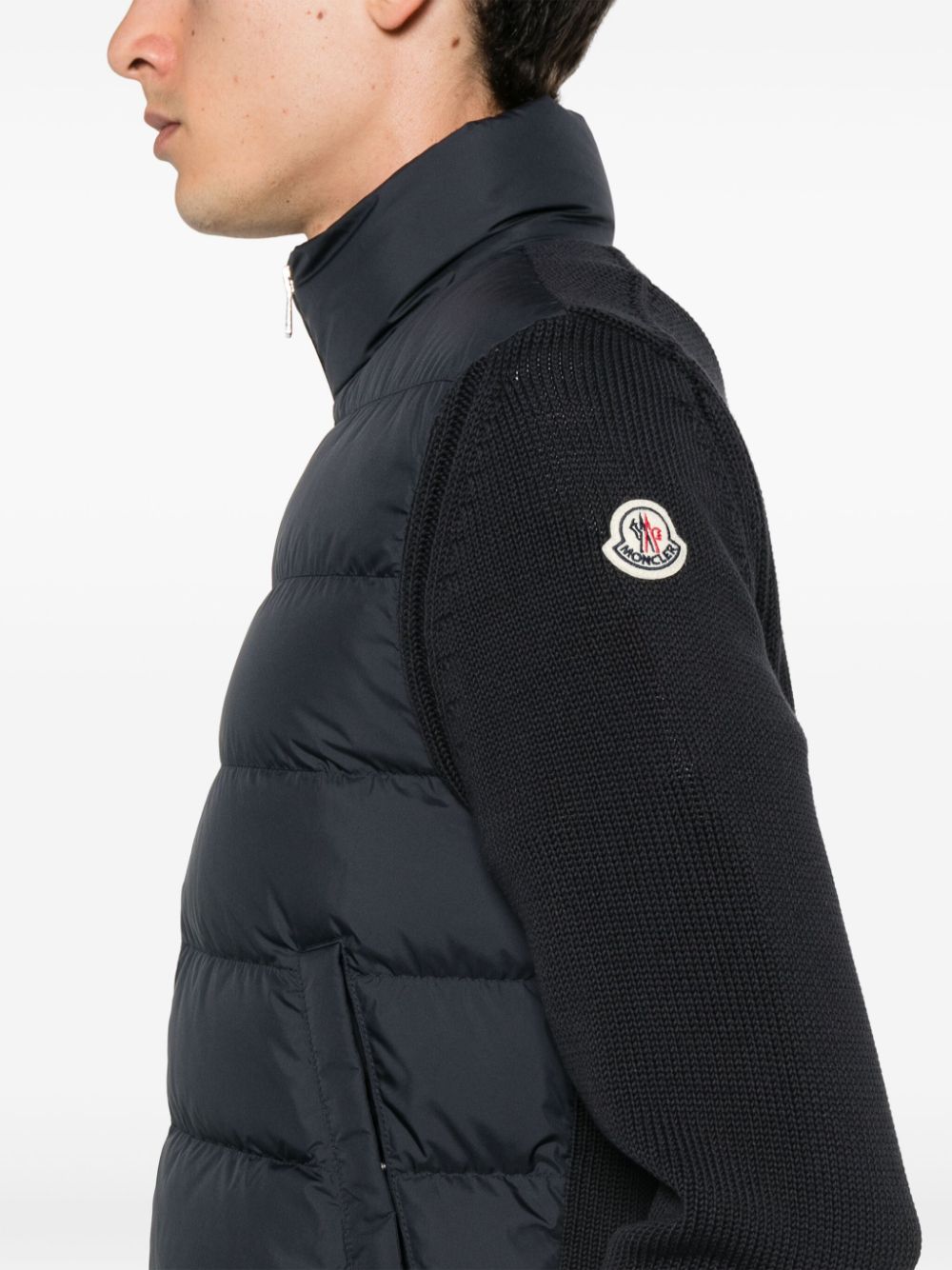 veste matelassée à empiècements tricotés
