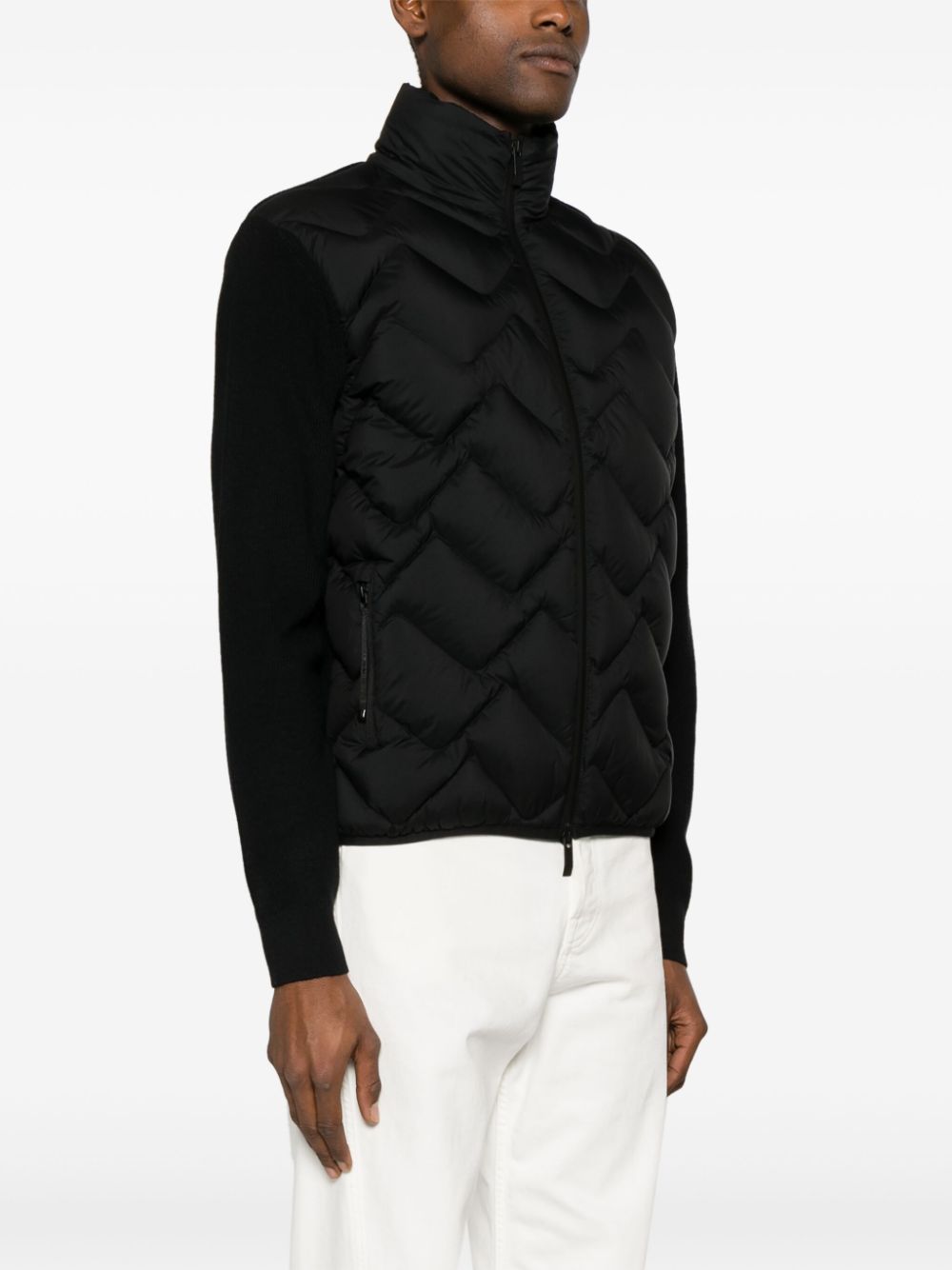 veste tricotée à empiècements rembourrés