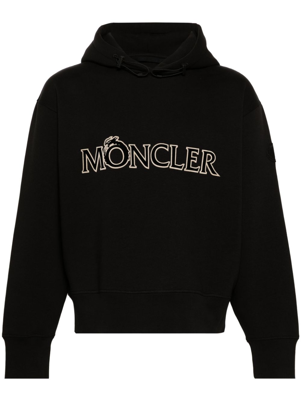 sweat à capuche en jersey avec logo floqué