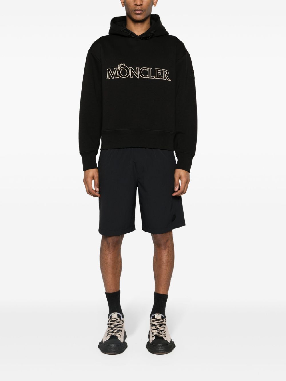 sweat à capuche en jersey avec logo floqué