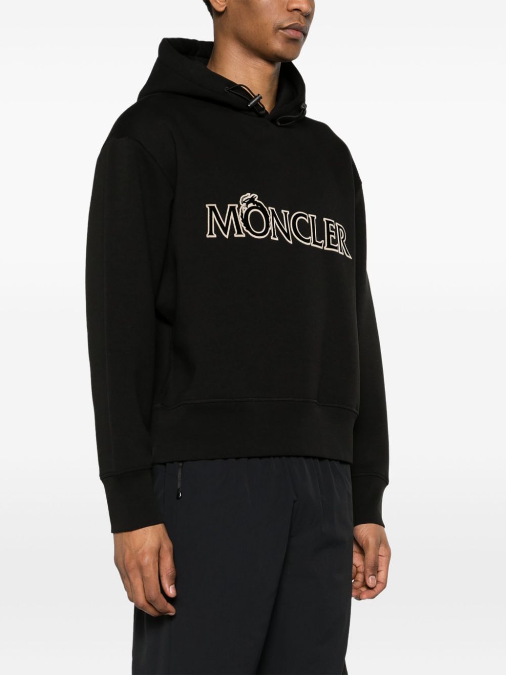 sweat à capuche en jersey avec logo floqué