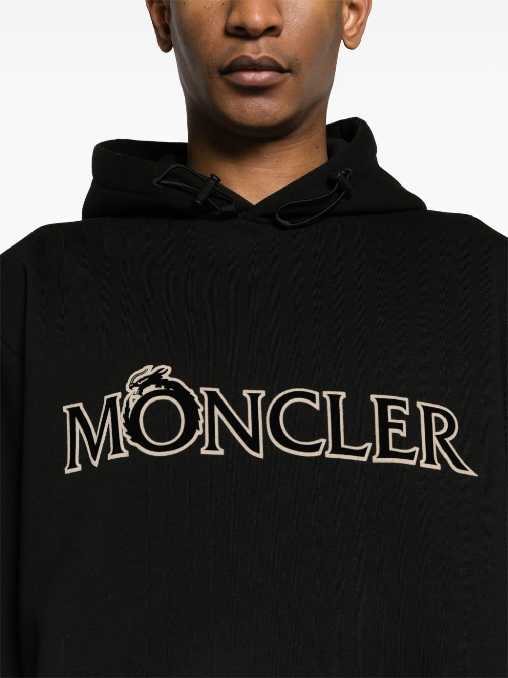 sweat à capuche en jersey avec logo floqué