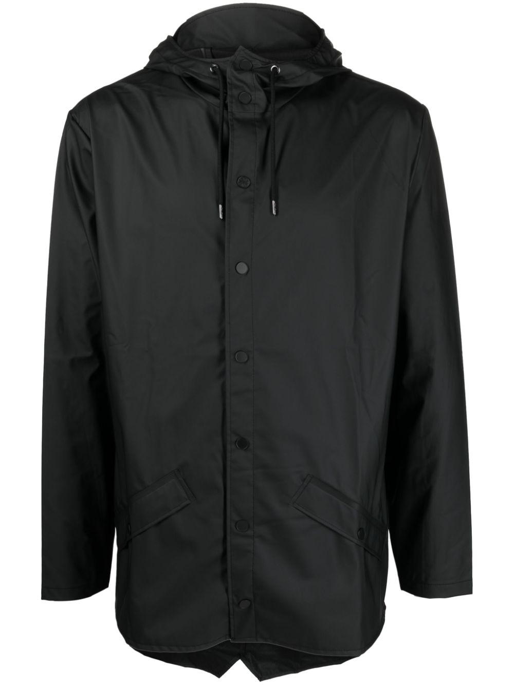 veste de pluie boutonnée à capuche avec cordon de serrage