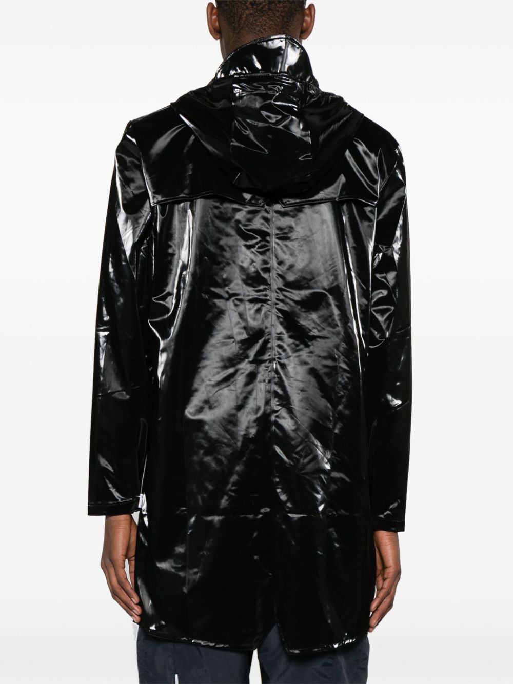 manteau parka à capuche enduit