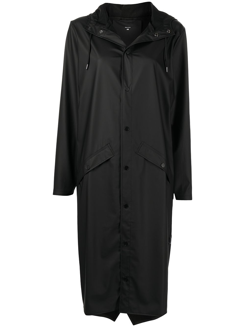 Imperméable plus long avec capuche et cordon de serrage