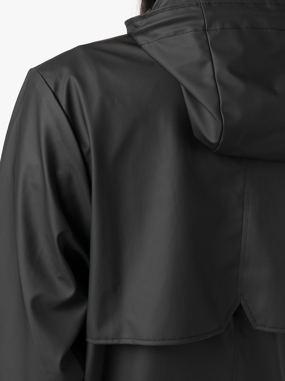 Imperméable plus long avec capuche et cordon de serrage