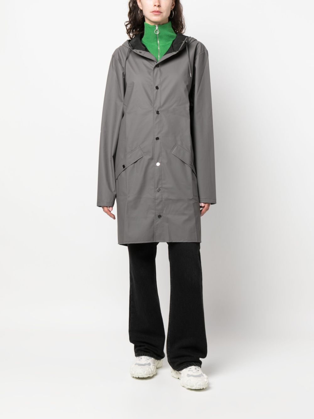 imperméable à capuche avec fermeture à boutons-pression