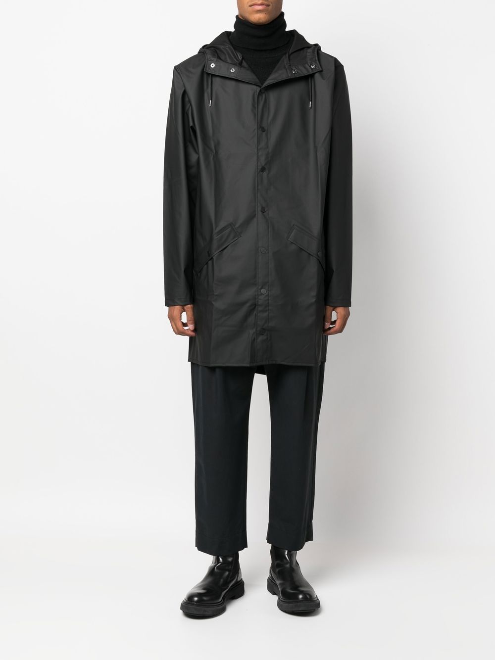 imperméable à capuche avec cordon de serrage