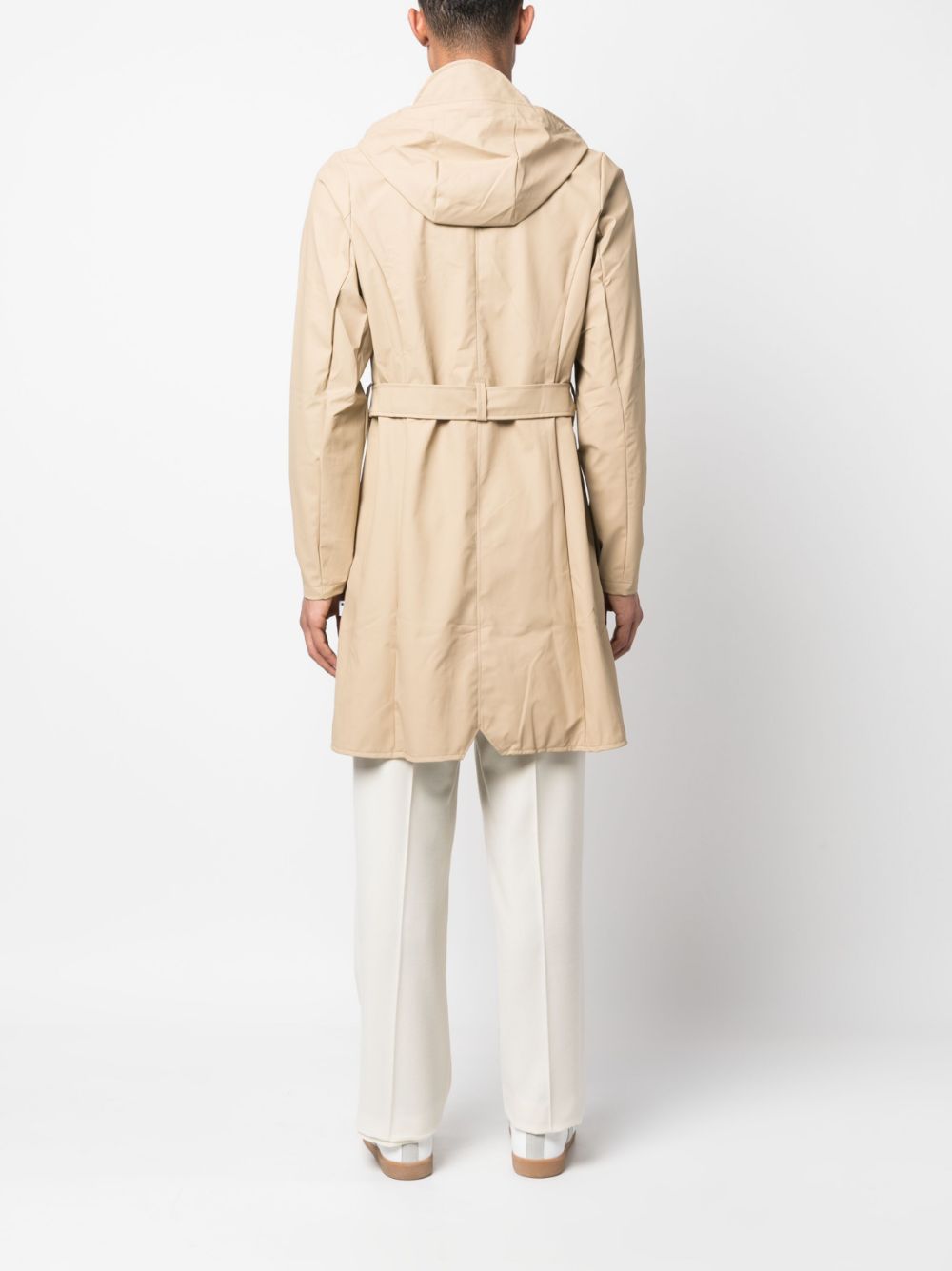 imperméable à capuche avec ceinture