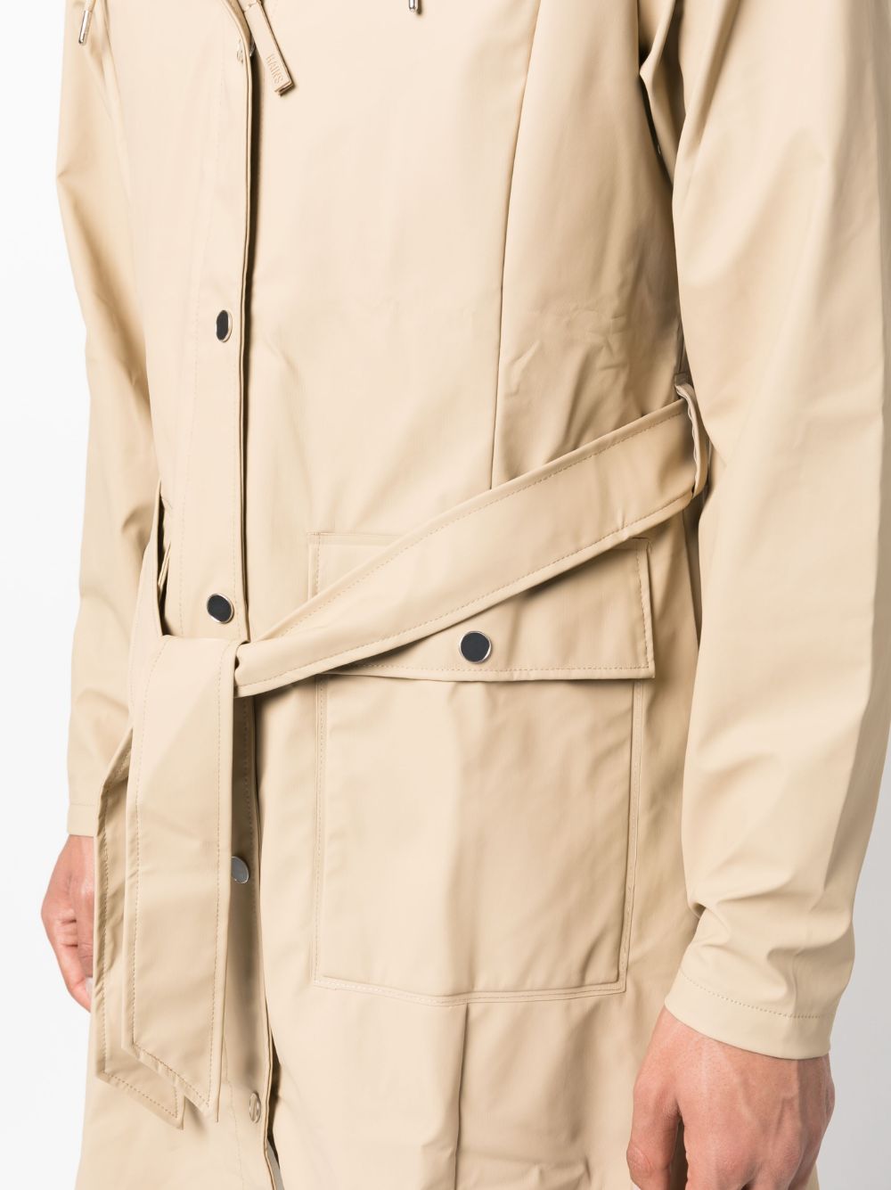 imperméable à capuche avec ceinture