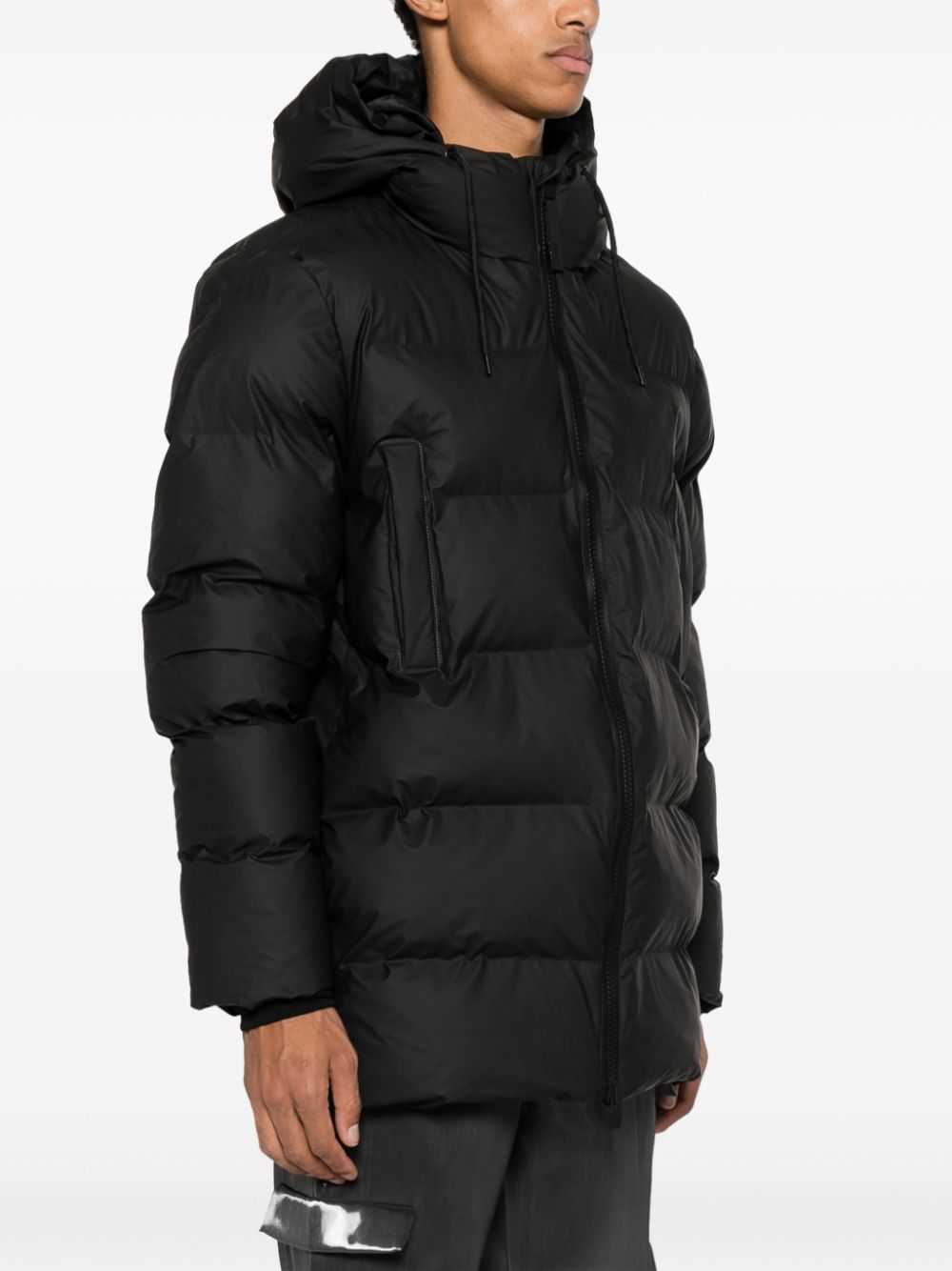 veste matelassée à capuche avec patch logo