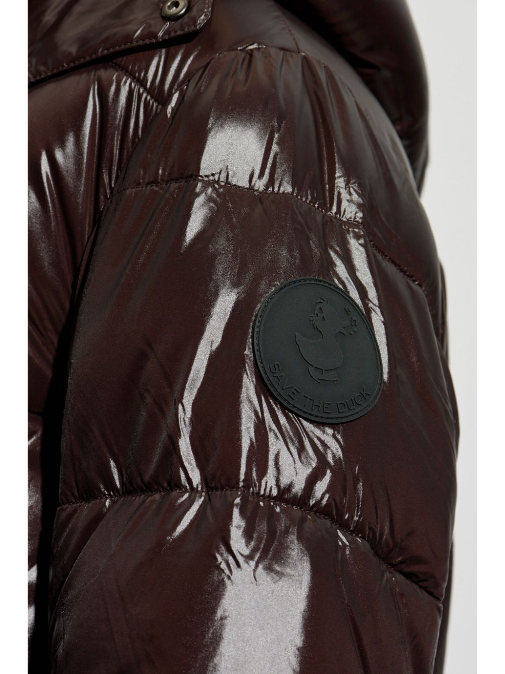 logo-patch padded coat