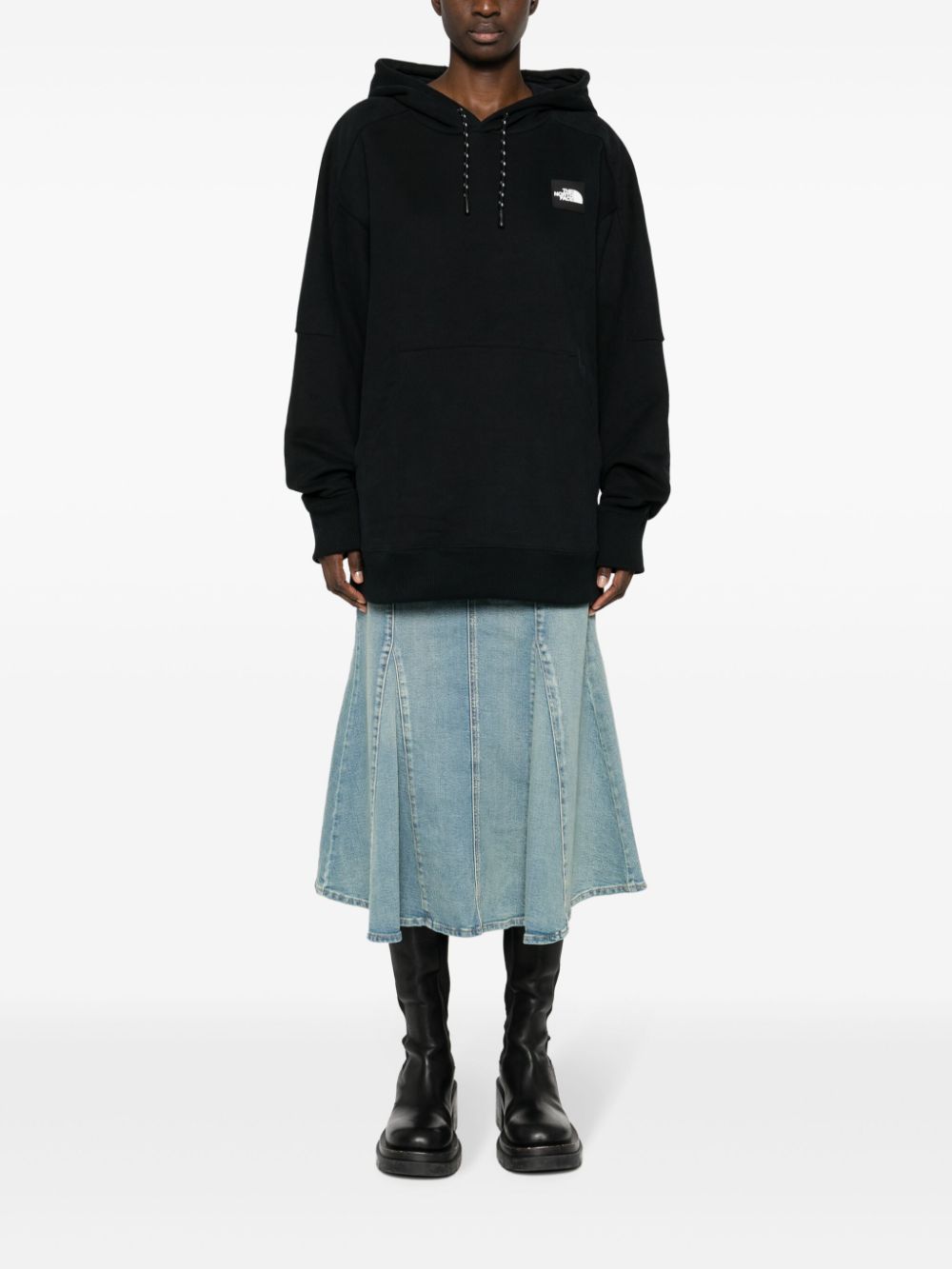 rubberised-logo cotton hoodie