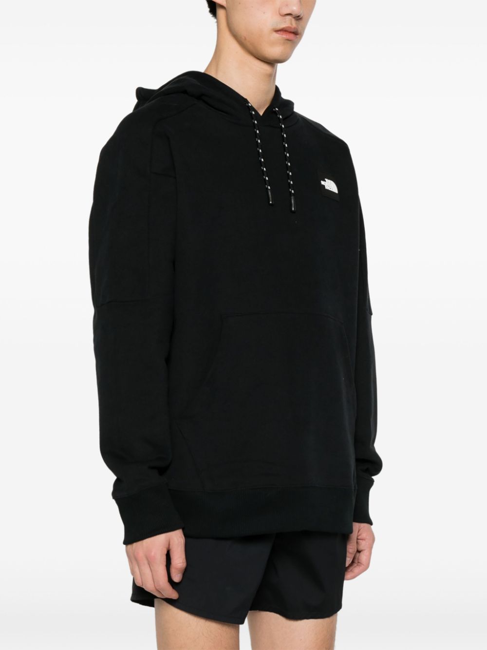 rubberised-logo cotton hoodie