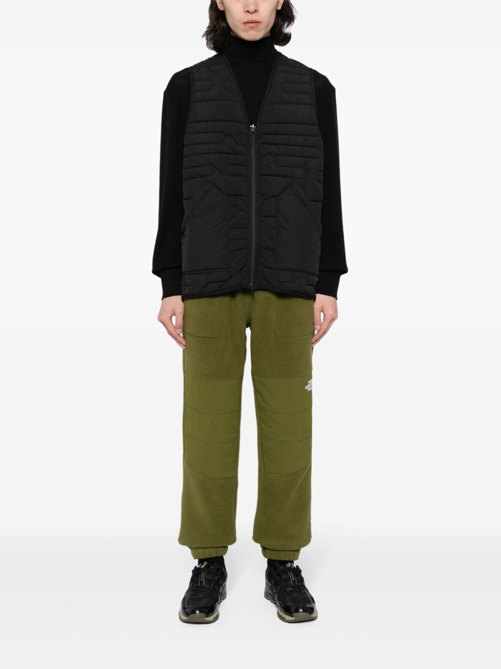 pantalon à empiècement polaire avec logo brodé