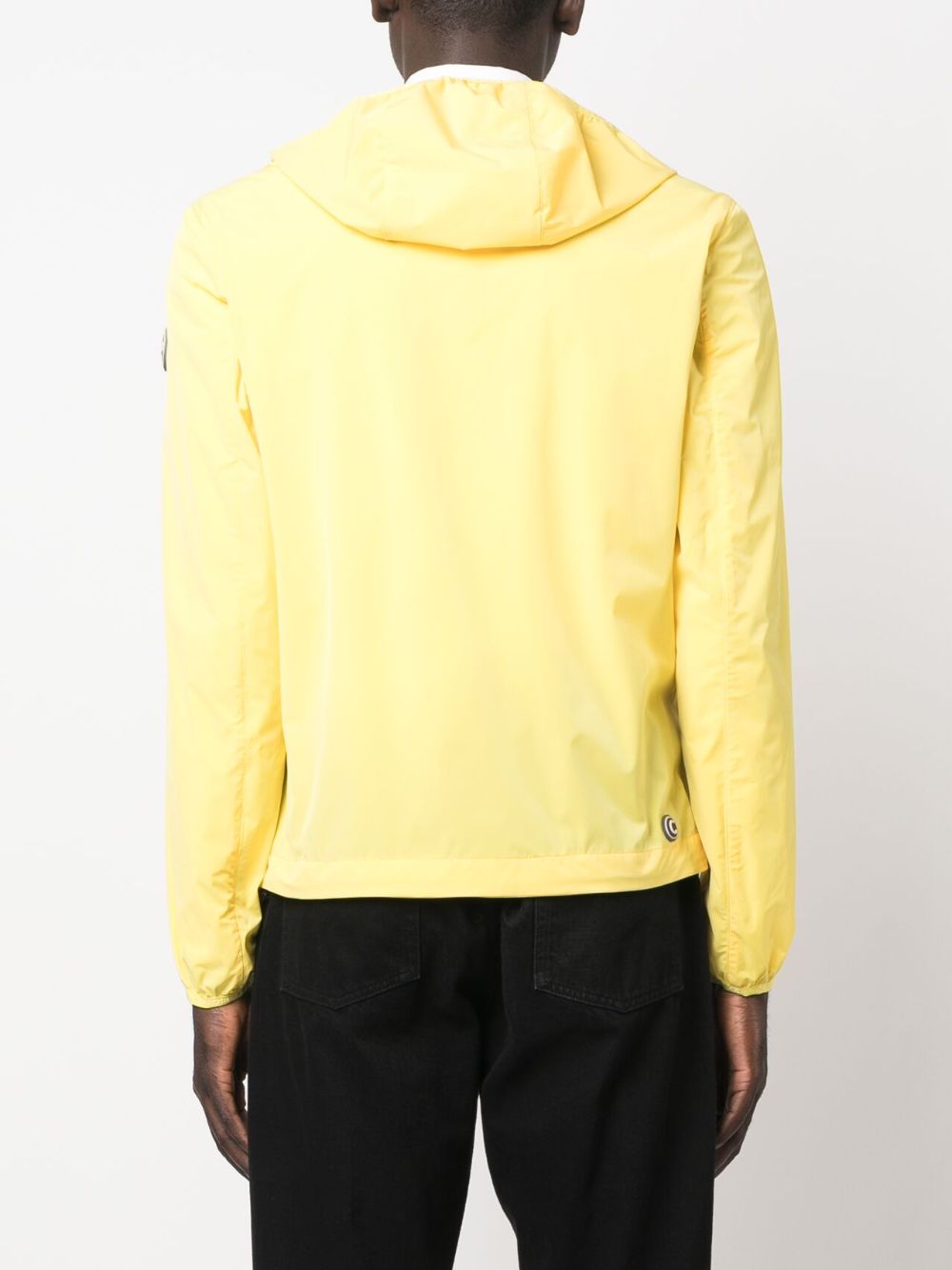 logo-patch zip-up hooded jacket