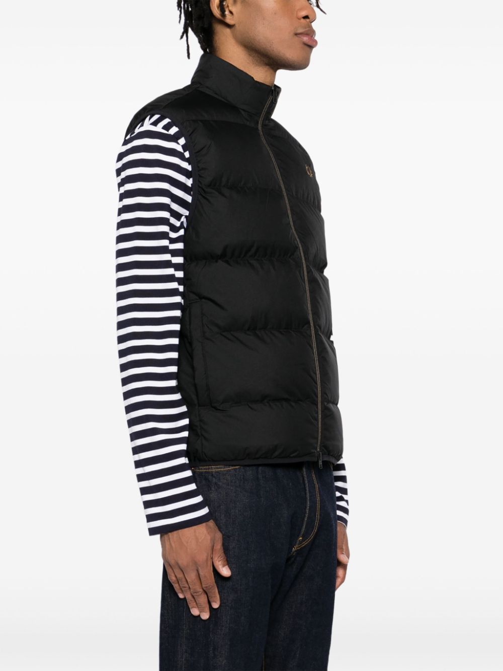 logo-embroidered padded jacket