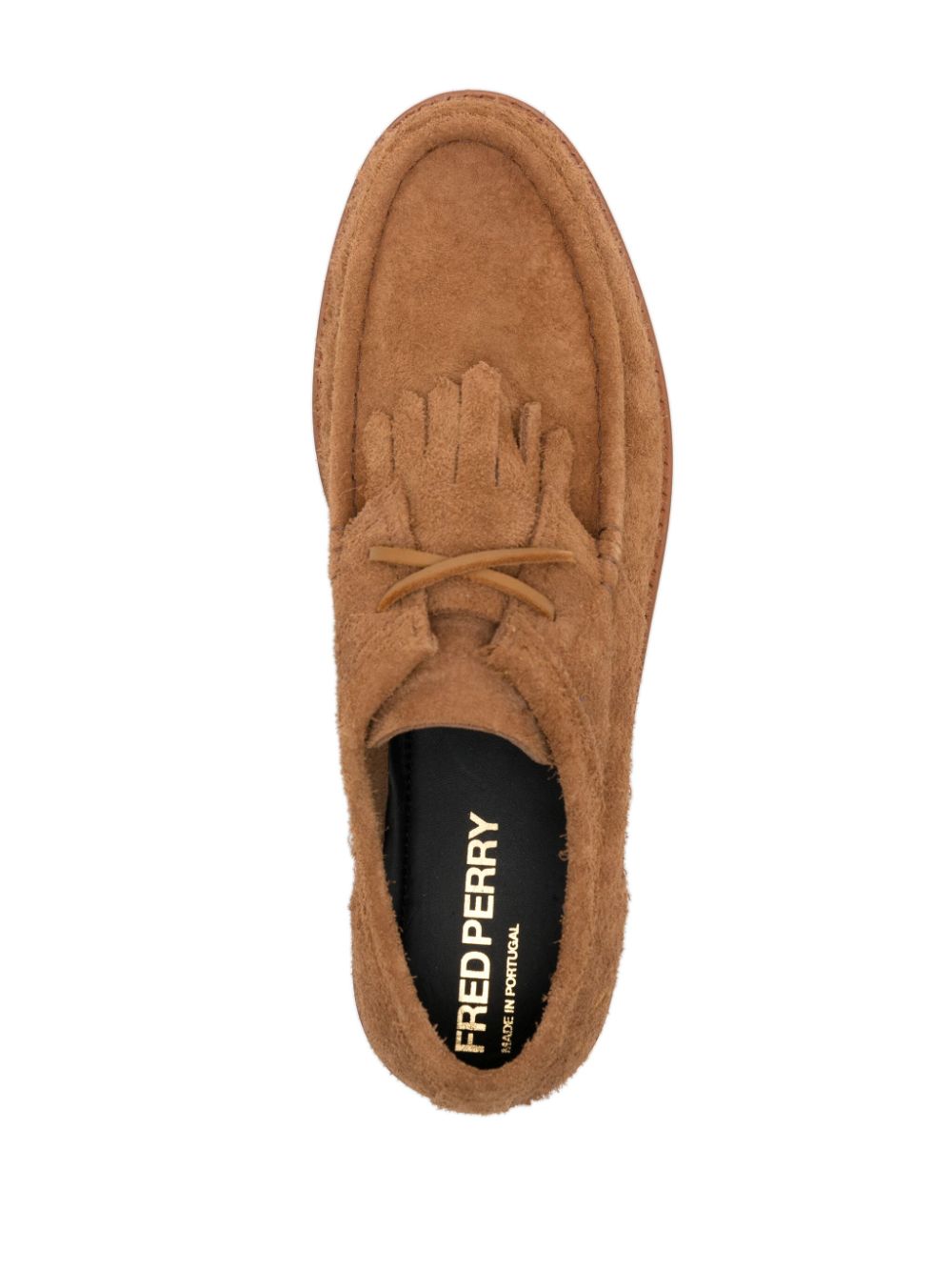 mocassins en daim à détails de pompons