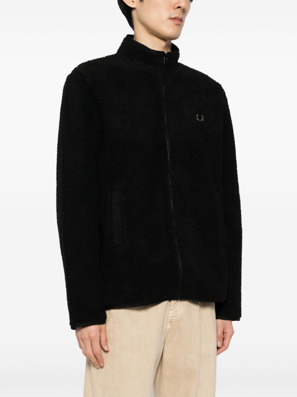 veste bomber en polaire avec logo brodé