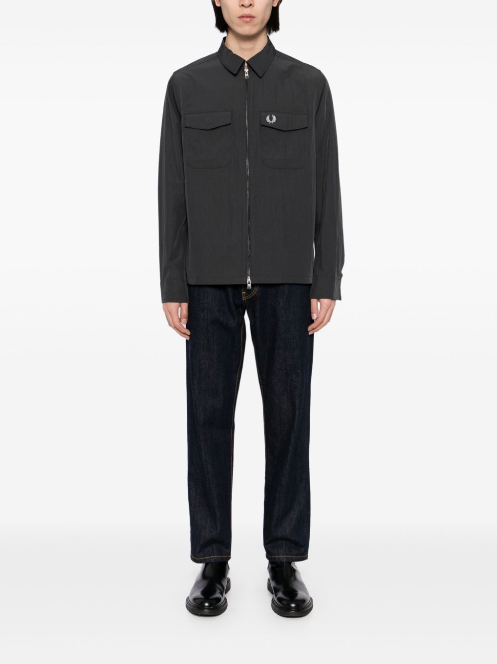 zip-up shirt jacket