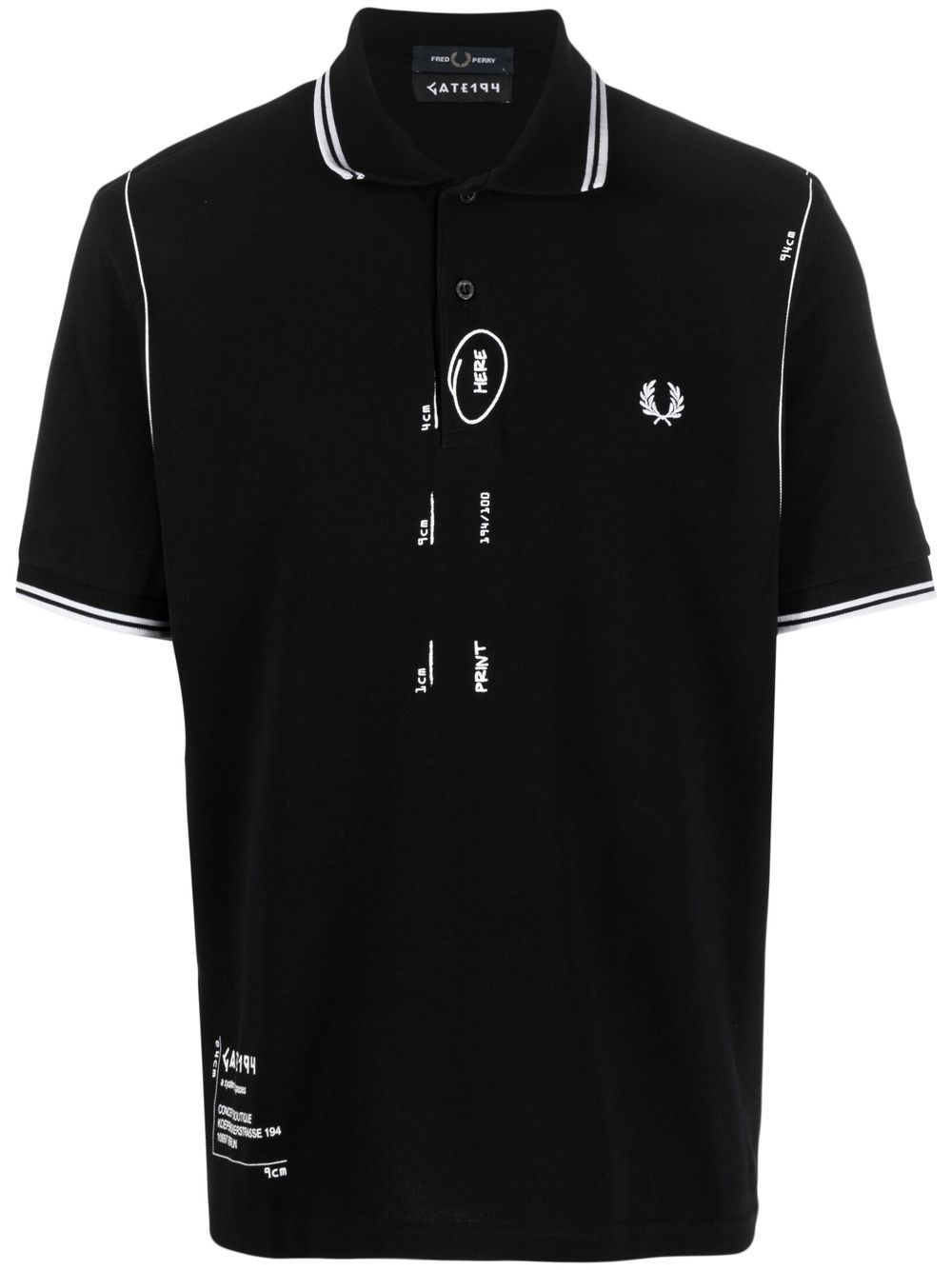 sketch-style cotton polo shirt