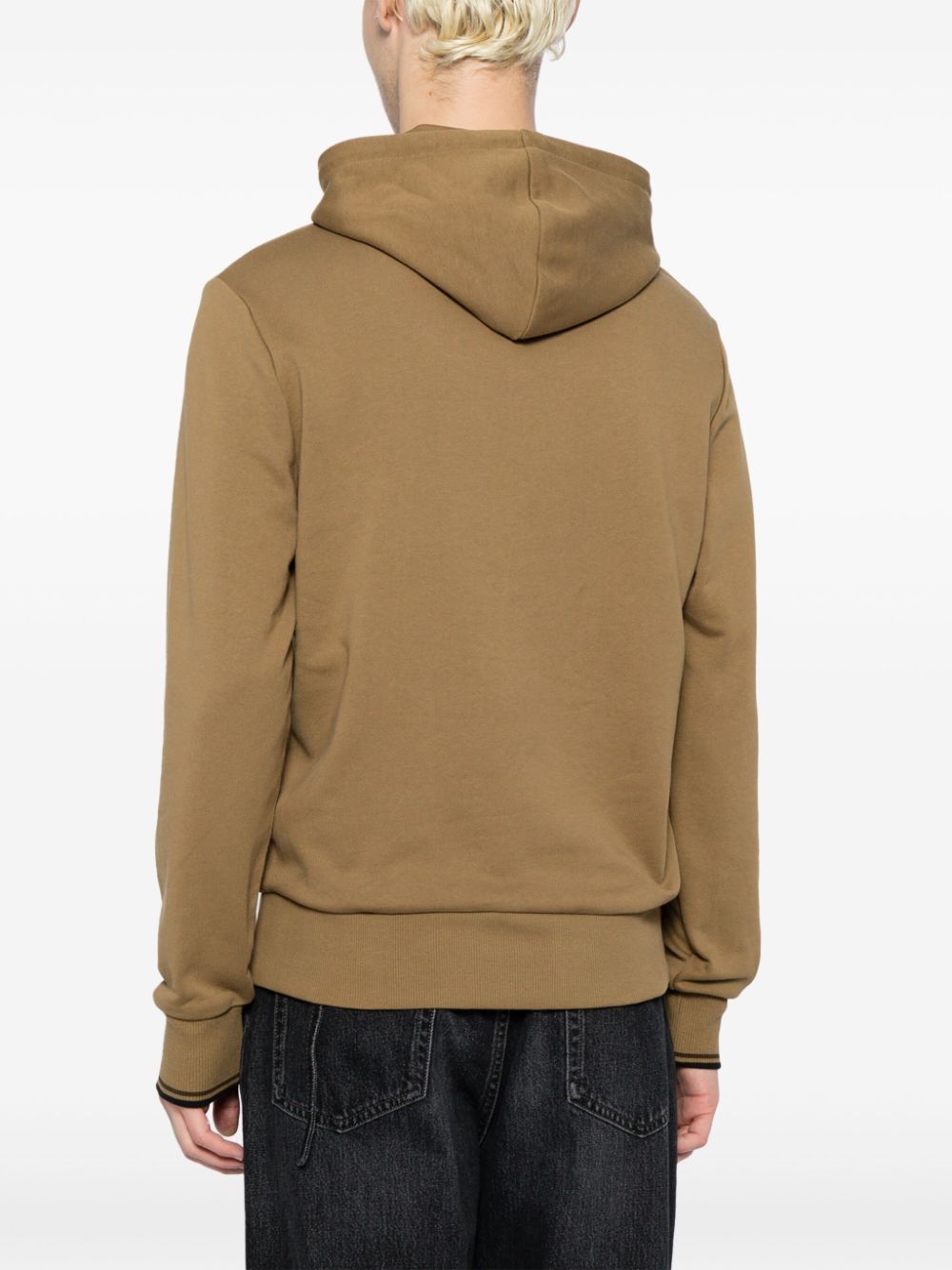 logo-embroidered drawstring hoodie